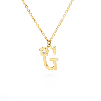Rose English Alphabet Pendant Necklace ece71f11 186f 4b93 86ee ea8962ec1954