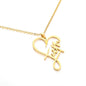 Fashion Stainless Steel Faith Peach Heart Necklace Bracelet ecfe852e f923 4731 b777 fc72e6f0a6e8