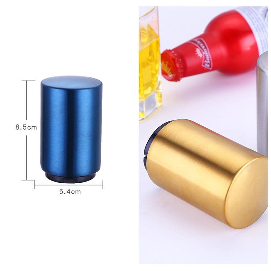 Portable Magnetic Automatic Beer Bottle Opener Bar Accessories Decor Stainless Steel Wine Can Openers with Brushed Metal ed00