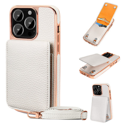 Litchi Pattern Wallet Lanyard Phone Case For 14 ed099da1 3f1c 4914 bf49 a75cc311d10c