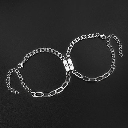 Simple Stainless Steel Sun Moon Love Couple Bracelet ed0a2eb5 7004 4b3b 8048 5e1b9df9a9dd