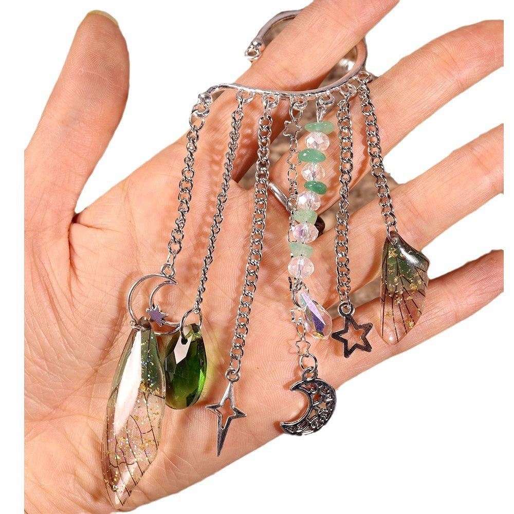 Natural Crystal Gravel Silver Ear Hook Handmade Earrings ed17359c fe96 4186 9be4 845ad2bb7aaf