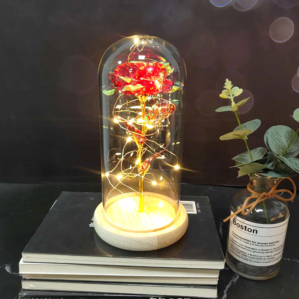 Mothers Day Wedding Favors Bridesmaid Gift Immortal Simulation Rose Glass Cover Luminous Led Ornament ed19b962 897e 4c2a 8291