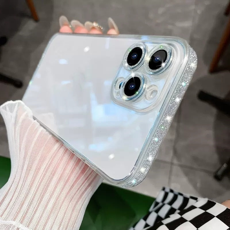 Glitter Frame Phone Case Transparent And Creative Mirror Glass Protective Cover ed1fc466 02a6 4917 8a83 1c45937d0b23