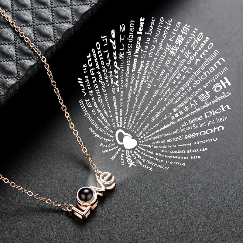 LOVE Shape Pendant Necklace Projection Net Red Jewelry ed22f757 6569 4361 b3f3 0e5b0b07be49