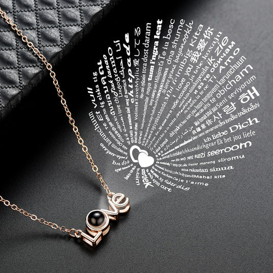 LOVE Shape Pendant Necklace Projection Net Red Jewelry ed22f757 6569 4361 b3f3 0e5b0b07be49