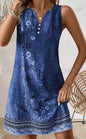 Women's Summer Holiday Floral Print Sleeveless V-Neck Loose Dress With Slit ed27de7d 4a3a 43d2 8397 70a408db4f39