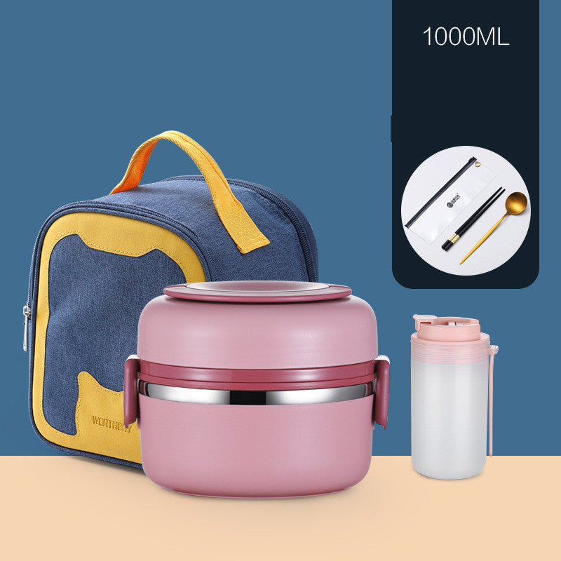 304 Stainless Steel Insulated Barrel Multi-layer Lunch Box - HD Wireless Product #12
