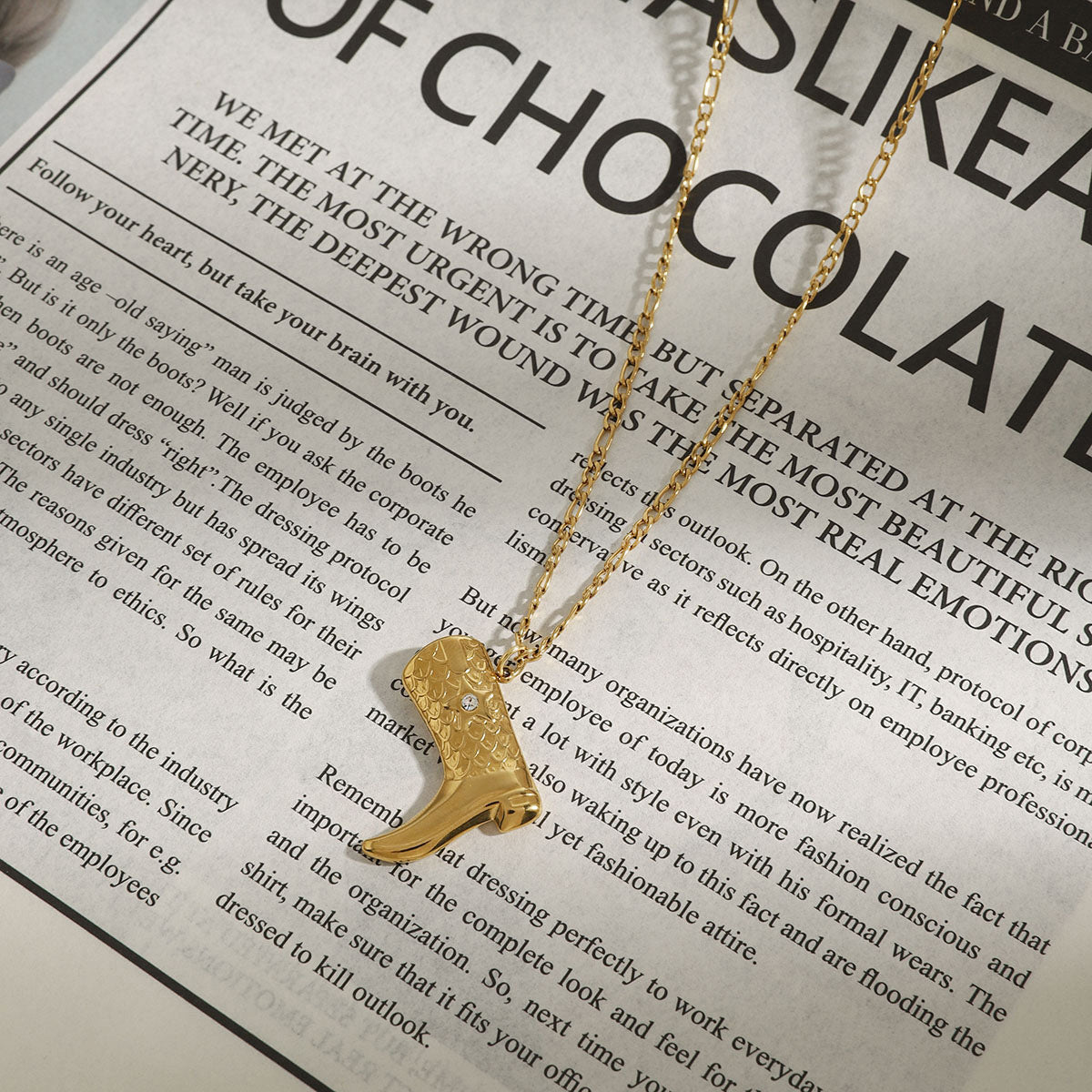 Makayla Gold Boot Pendant