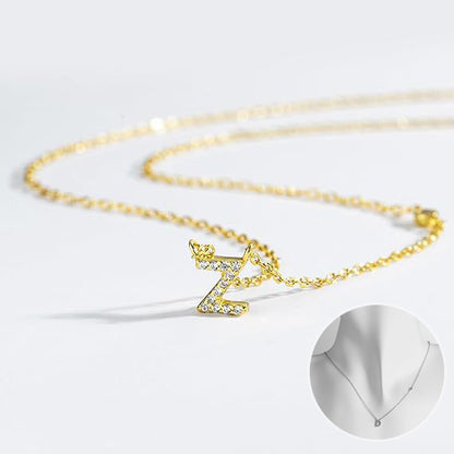 Fashion Jewelry Luxury Gold Color A-Z 26 Letters Necklace CZ Pendant For Women Cute Initials Name Necklace Fashion Party Wedd