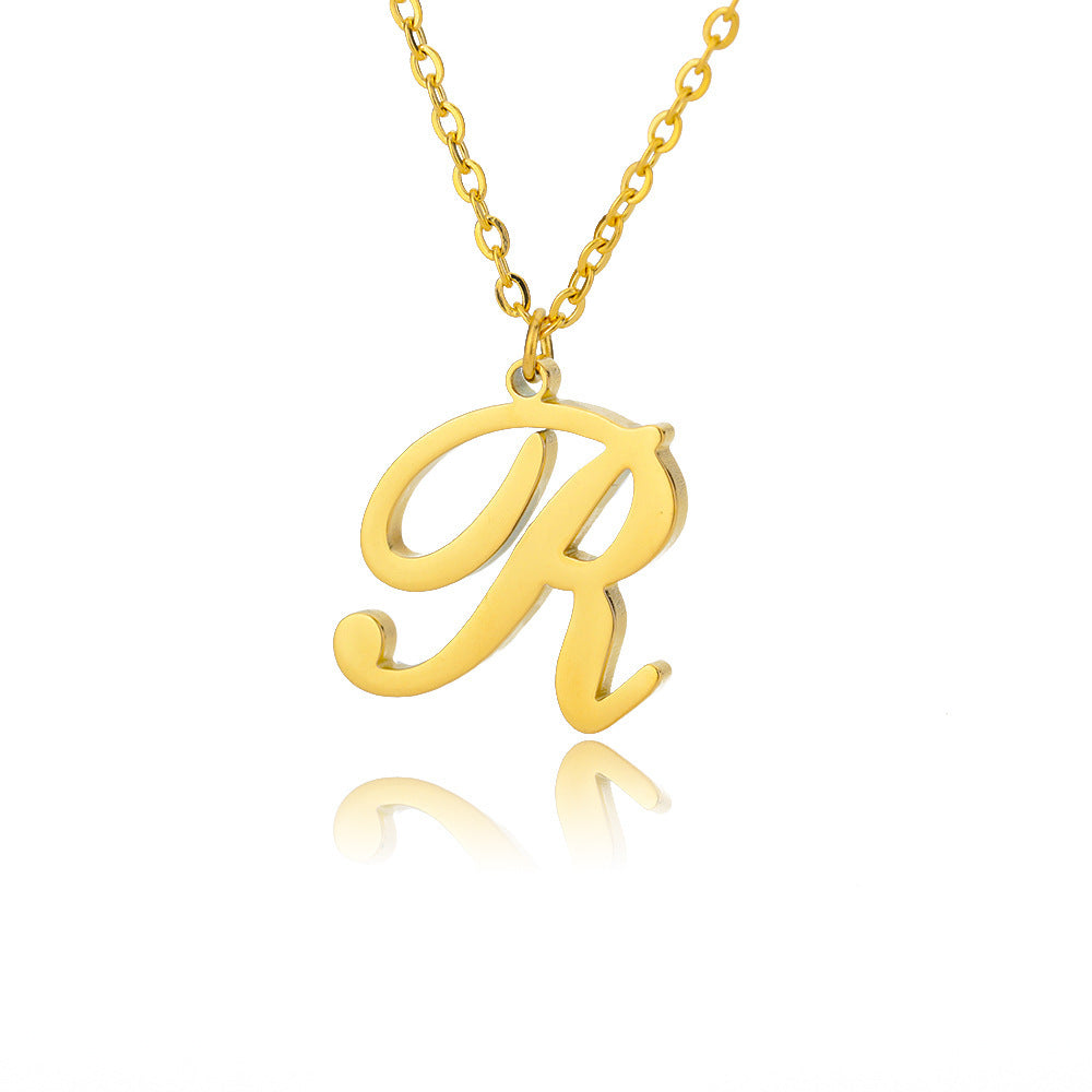 Stainless Steel 26 English Letter Necklace ed49a844 9922 436e 9712 e95b0dbc04bb