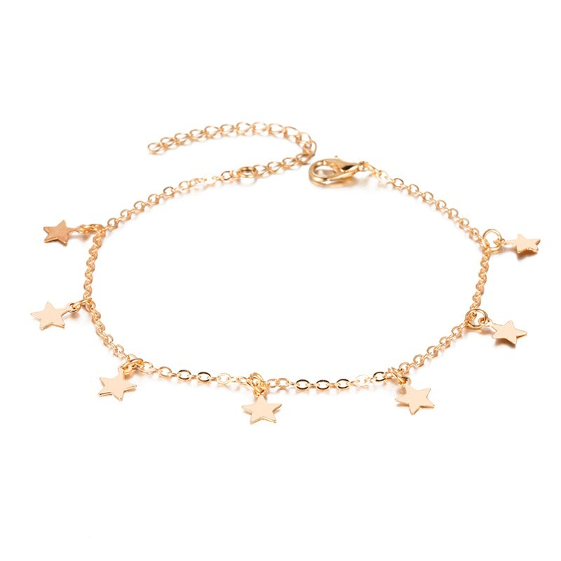 Double-layered anklet Retro beach ball chain heart-shaped anklet ed545456 e25b 4b9b 9573 32371dbc0d1f