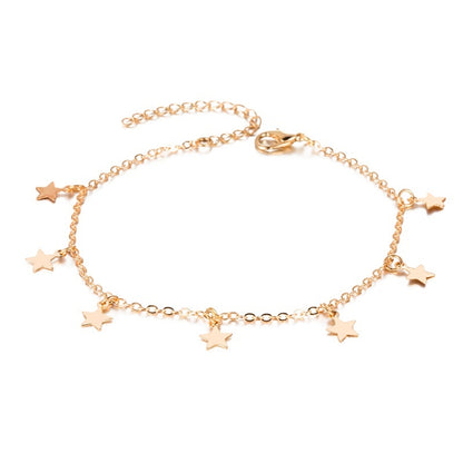 Double-layered anklet Retro beach ball chain heart-shaped anklet ed545456 e25b 4b9b 9573 32371dbc0d1f