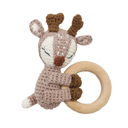 Handmade Crochet Fox Elk Rattle Toy Baby Molar Teether ed56bc5f c8d1 4aea a1b1 2c61f9d90eb2
