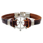 Rudder Bracelet Real Cowhide String Boat Anchor Wheel Metal Punk Bracelet Jewelry ed64cb29 cf0d 48f5 8784 fede52aeb5bb