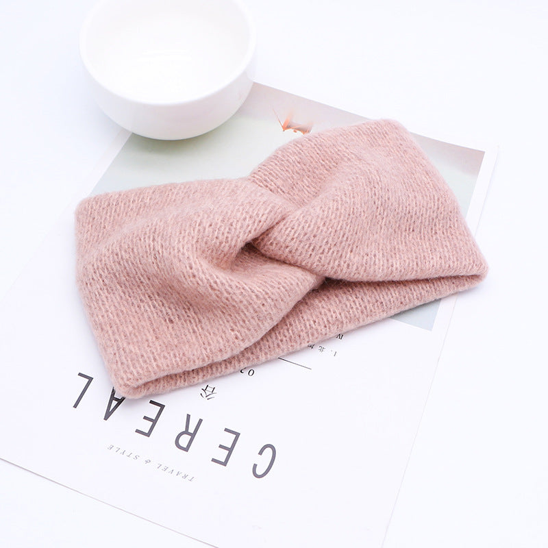 Woven Knitted Turban Headband Sweet And Versatile Wide-brim Headdress ed6796eb a51a 43b2 b1ed f85bf30804e2