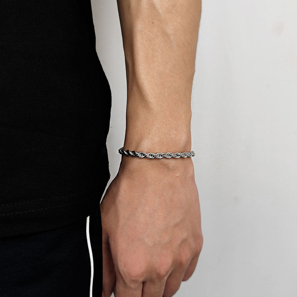 Fashion 18K Gold Button Chain Stainless Steel Twist Bracelet For Men ed6b5c3f 7925 4b04 a934 1a259c827973
