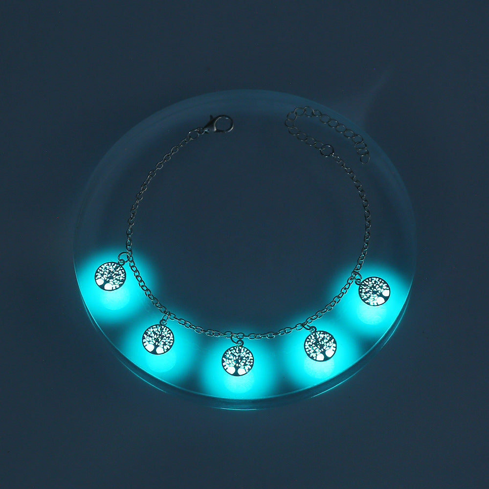Halloween Personalized Creative Copper Sheet Dripping Oil Luminous Lucky Tree Leaf Pendant Bracelet ed6ca1ef 64b6 4ce0 a392 0