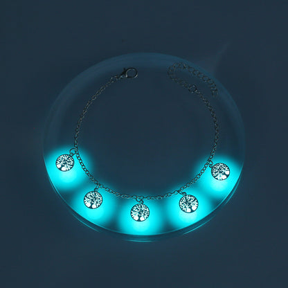 Halloween Personalized Creative Copper Sheet Dripping Oil Luminous Lucky Tree Leaf Pendant Bracelet ed6ca1ef 64b6 4ce0 a392 0