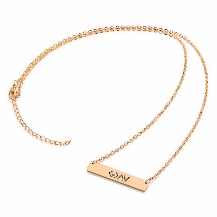 European And American Fashion One Word Horizontal Bar Pendant Necklace ed73386c 011c 408e a384 bad1d8246277