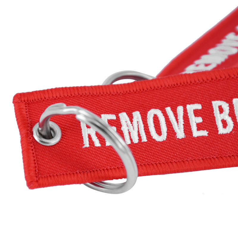 Personalized Embroidered Red Background White Keychain ed767e0b 3995 4a39 b4eb 9eb9805b73c7