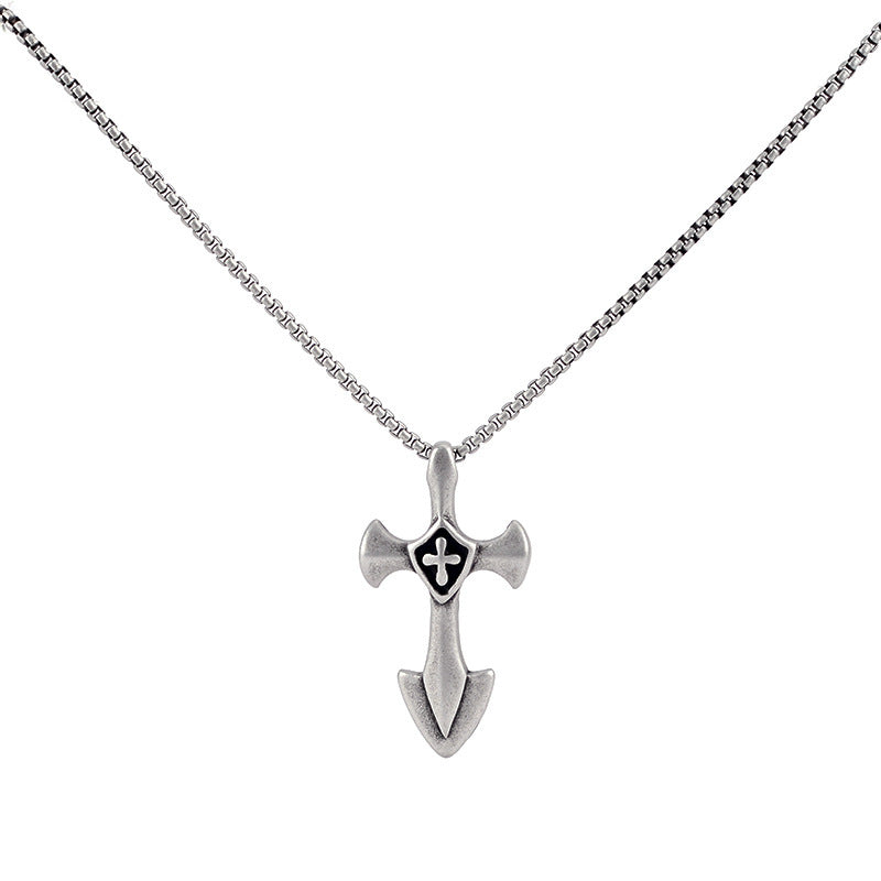 Men's Hip Hop Titanium Steel Dog Tag Stainless Steel Pendant Necklace eda0e12a 3185 4b76 ac5d 64ca9483c2ef