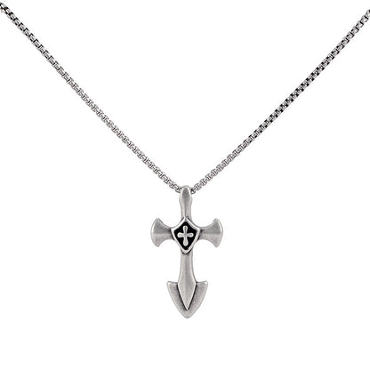 Men's Hip Hop Titanium Steel Dog Tag Stainless Steel Pendant Necklace eda0e12a 3185 4b76 ac5d 64ca9483c2ef