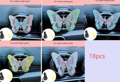 Moving Embroidery Butterfly Center Console Air Outlet Decoration Healing Series Car Accessories eda5ce84 300c 4c15 abdf ef778