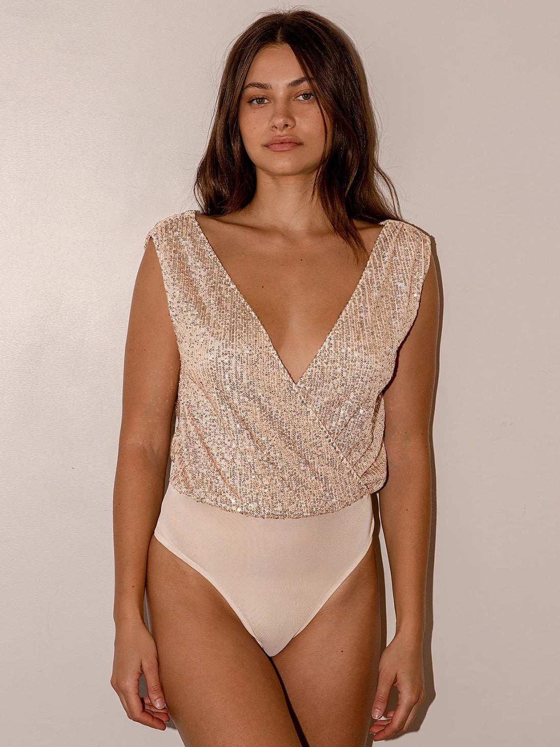 Lace Stitching Sequin Bottoming Shirt Inner Wear Outer Wear Jumpsuit eda74529 20ff 412a 9c85 385054708500