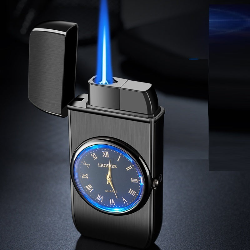 Personalized Creative Multifunctional Electronic Watch Cigarette Lighter-in-one Body Multi-purpose LED Flashing Lamp Gift Lig
