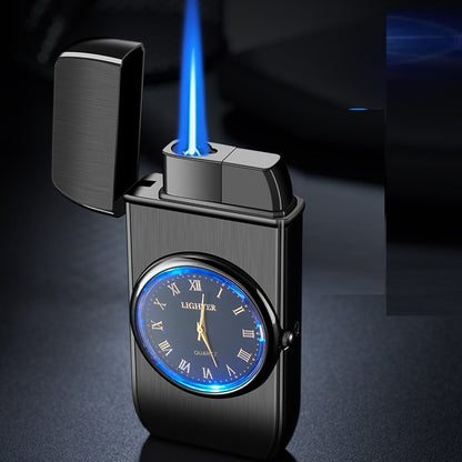 Personalized Creative Multifunctional Electronic Watch Cigarette Lighter-in-one Body Multi-purpose LED Flashing Lamp Gift Lig