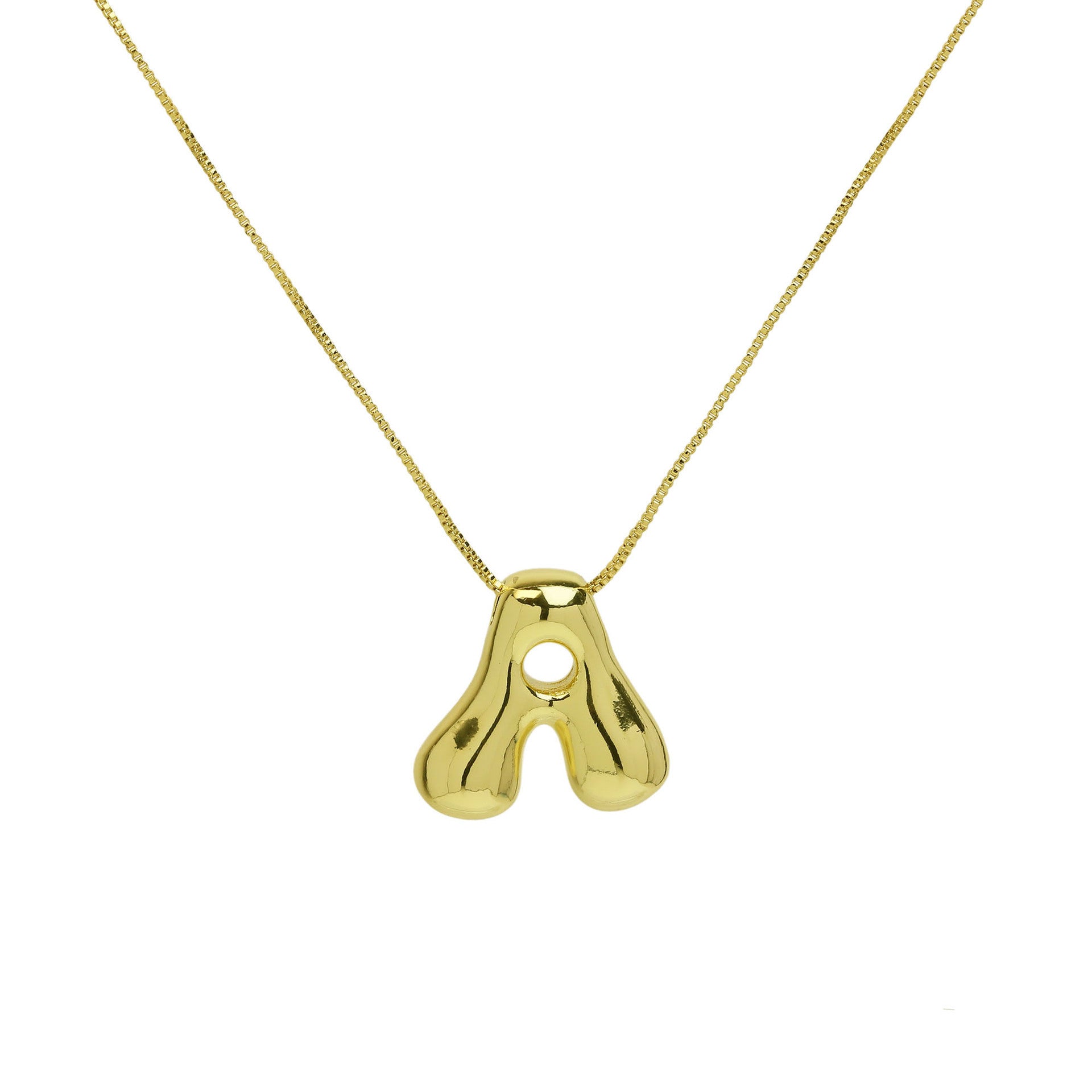 Brass Glossy Balloon English Letter Pendant Necklace edb263d0 02ca 4078 8cc3 5557d53fda40
