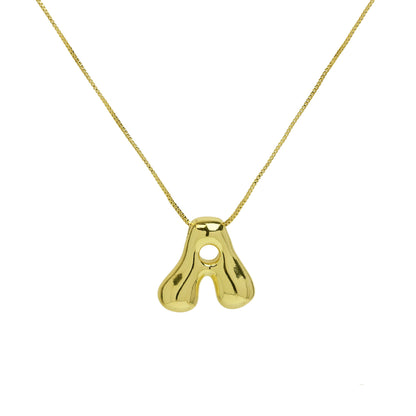 Brass Glossy Balloon English Letter Pendant Necklace edb263d0 02ca 4078 8cc3 5557d53fda40