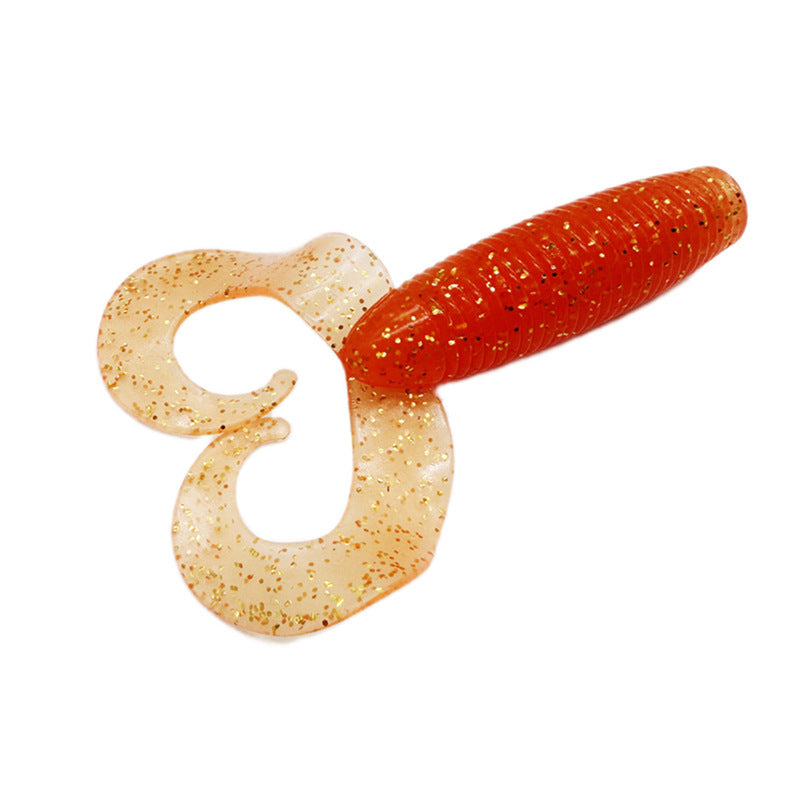 4.3g 67mm TPR Large Double Tail Rolled Tail Maggot Luer Soft Lure - HD Wireless Product #9