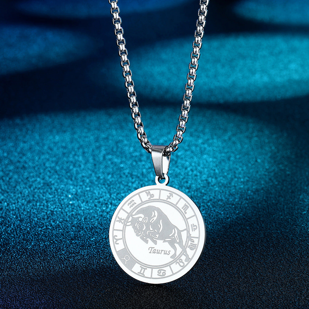 Stainless Steel Constellation Pendant Necklace Gold Medal Necklace edd0bf0d a6ae 42f6 b1e4 a8ac8115ba5b