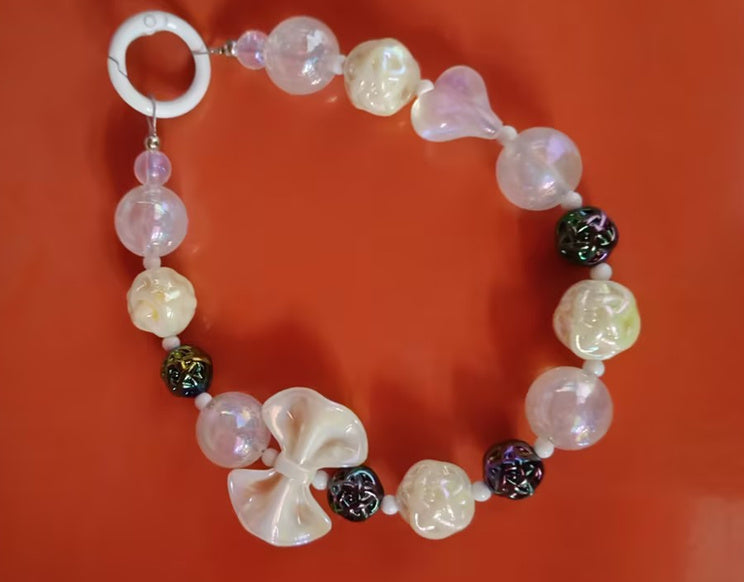 Bow Luminous Colorful Acrylic Beads Mobile Phone Charm Keychain ede7cfbc c79c 4070 abd5 ca5fdb59d054