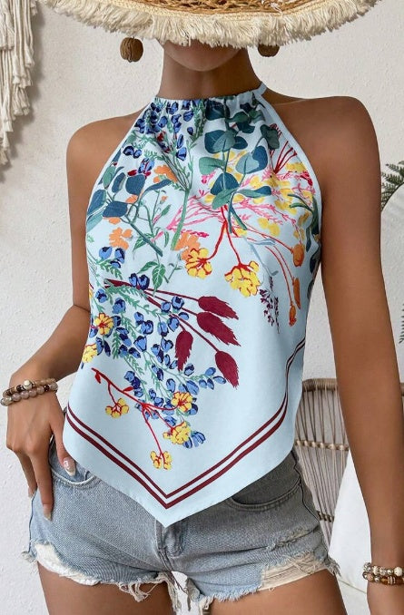 Printed Notched Neck Sleeveless Tank Top ede8f3fa 2653 4f13 9ffe f772473bdb08