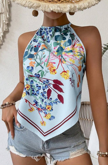 Printed Notched Neck Sleeveless Tank Top ede8f3fa 2653 4f13 9ffe f772473bdb08