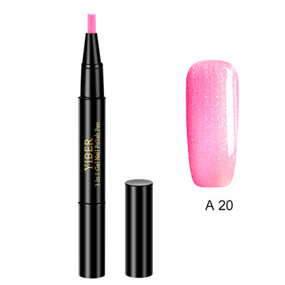 3 In 1 Gel Nail Varnish Pen Glitter One Step Nail Art Gel Polish Hybrid - HD Wireless Product #17