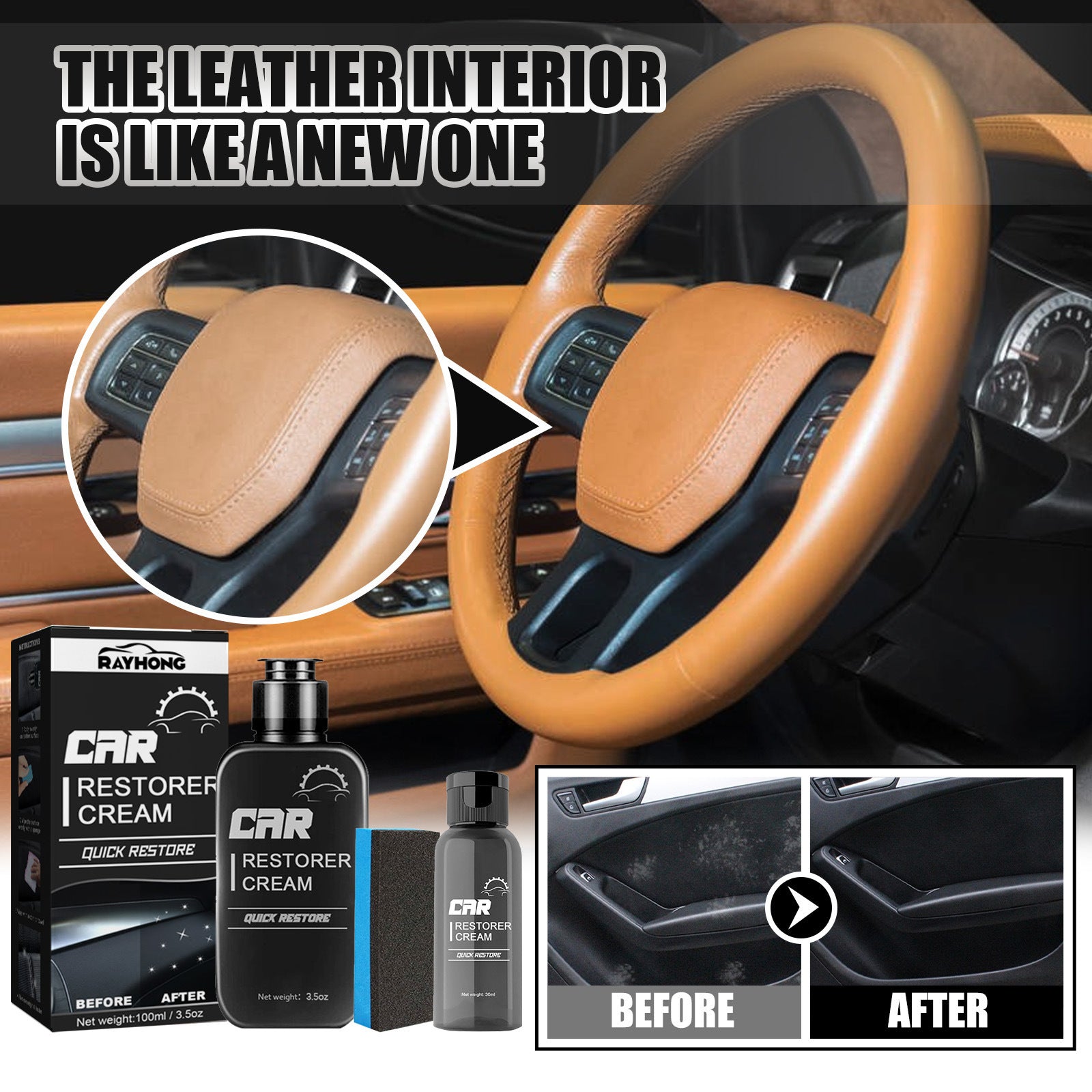 Rayhong Car Interior Renovation Agent Coated Plastic Dashboard Wax Dustproof Polished Leather Maintenance ee0bc626 0c59 4981 