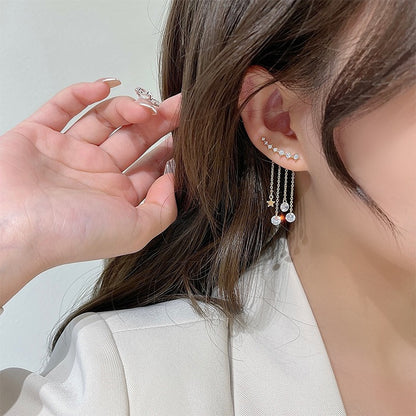 High-quality Mango Star Zircon Tassel Thin Earrings ee166c07 b1db 40e7 a85a 22ad46a7bcb0