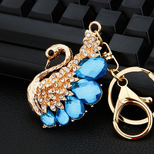 Diamond Crystal Swan Car Key Ring ee211e3d 654d 4cd4 befa a520eee7a6d4
