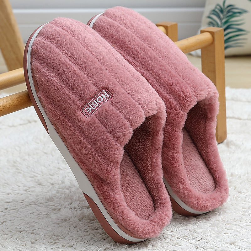 Home Cotton Slippers Women's Winter Plus Size Striped Plush Indoor ee317cab b94f 444b be71 d0ce1fc2d901