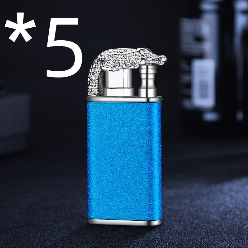 Creative Blue Flame Lighter Dolphin Dragon Tiger Double Fire Metal Winproof Lighter Inflatable Lighter ee56bef1 e5d8 4819 9dd