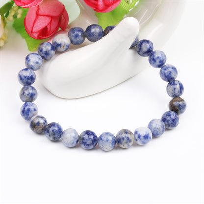 Blue Stone 8mm Dot Stone Beaded Bracelet ee5dbd10 ecf0 47fd 9719 0b0623334bd0