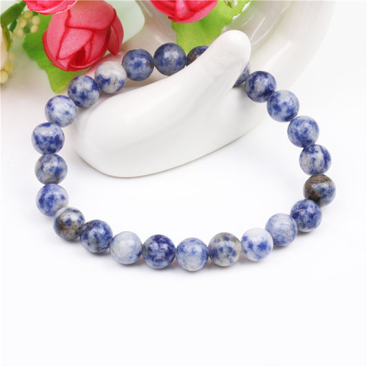 Blue Stone 8mm Dot Stone Beaded Bracelet ee5dbd10 ecf0 47fd 9719 0b0623334bd0