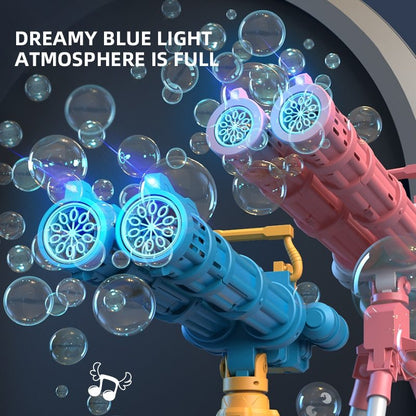 Super Big Double-Tube Bubble Gun Machine Outdoor Blowing Soap Bubble Maker Toy Automatic Water Toy For Children Birthday Part