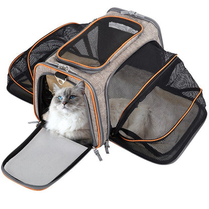Carrier For Cat Pet Airline Approved Expandable Foldable Soft Dog Carrier Opened Doors Reflective Tapes Cat Travel Bag ee7c61