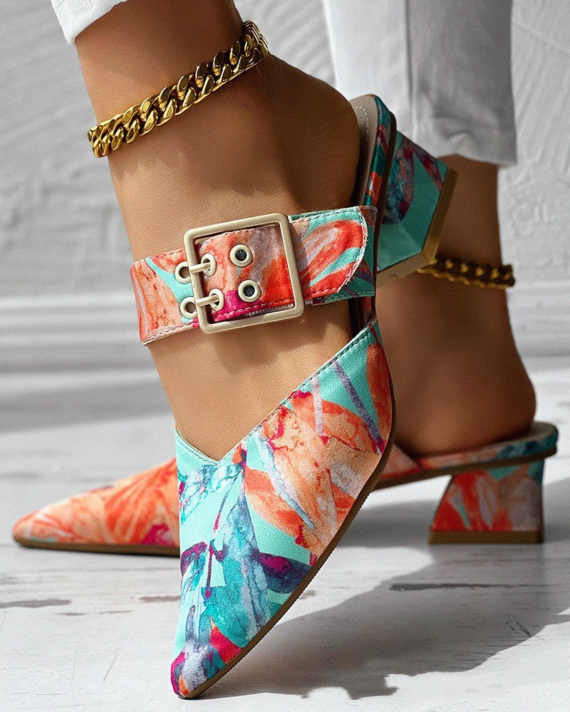 Women's Colorful Chunky Heel Sandals ee8c6652 df7c 40ed bd48 74bca38cf660