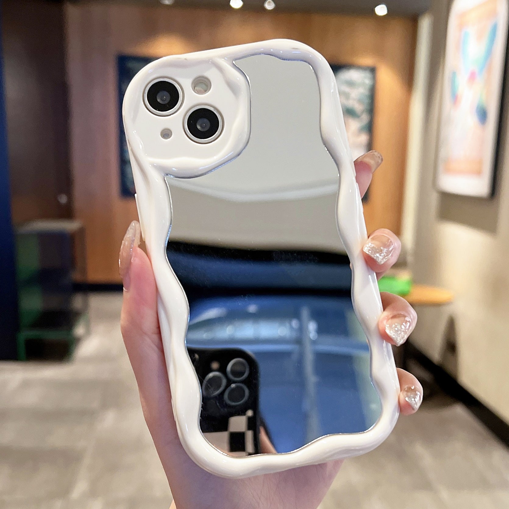 Cream Pattern Mirror Phone Case Drop-resistant Transparent Case ee9489ab b2b4 4226 a731 8133f325a186